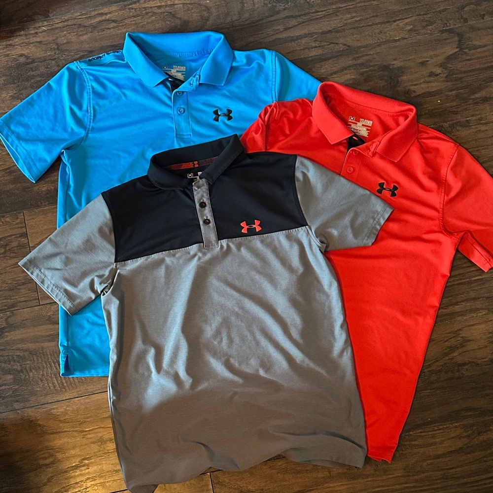 Under Armour Kids Polo Trio - Sky Blue, Scarlet, Charcoal